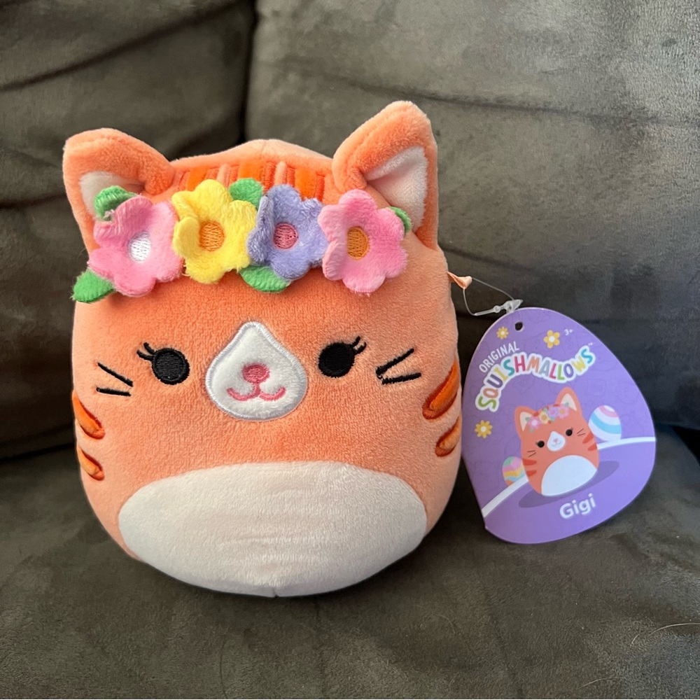 Squishmallows Gigi Small Orange Cat Plush - Approx 5”